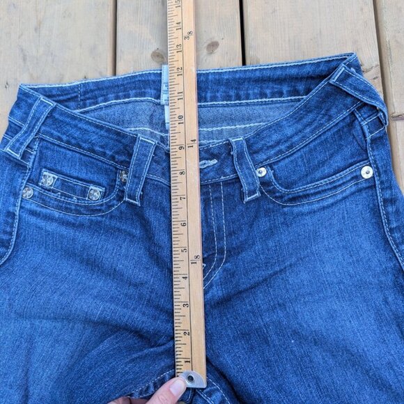True Religion Jeans Women 29 Blue Denim Medium Wash Skinny Leg 5-Pockets Stretch - Picture 4 of 10